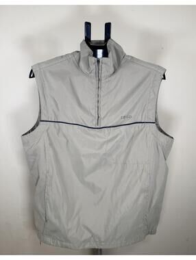 IZOD Men's Windbreaker  1/4 Zip Golf Vest Jacket  Beige Khaki Size Medium